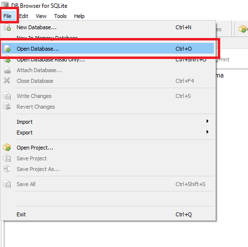 نحوه باز کردن دیتابیس sqlite