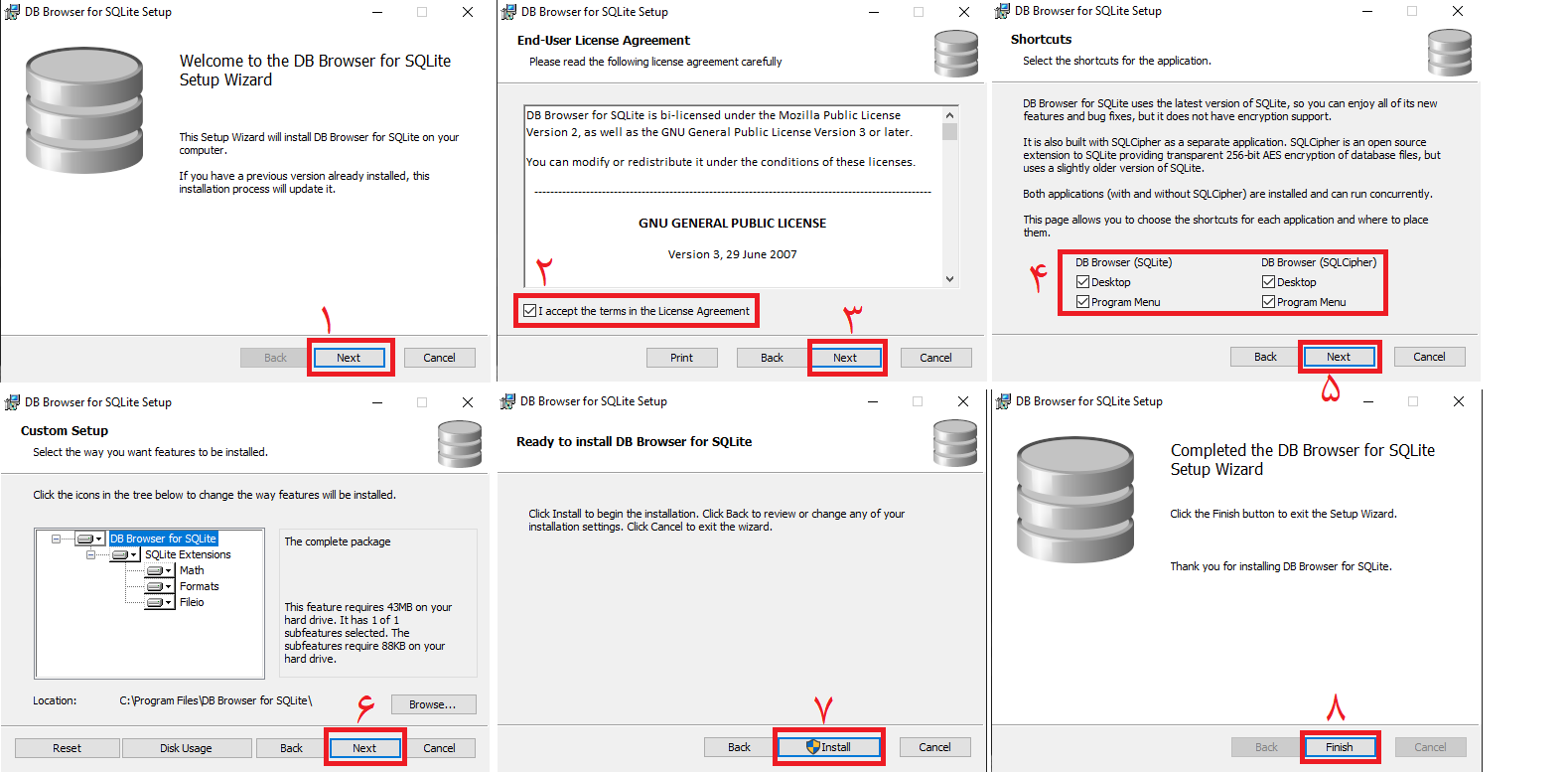 نحوه نصب نرم افزار sqlite db browser